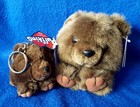 Vintage Swibco Puffkins Plush Grizwald Grizzly Bear    Keychain Key Ring Nwt