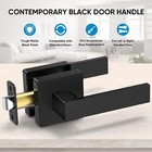 Matte Black Door Lever Heavy Duty Door Knob Reversible Square  passage 
