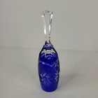 Vtg  Purple Cut Bell W  Clear Handle Made In Hungary Blue  read 