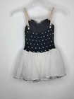 Dansco  Dress Girls Mc Color Black white Fur Trim Rainbow Sparkles Ballet Style