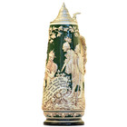 German Beer Stein Matthias Girmscheid  1028   Pottery 2 0l  Antique 1905