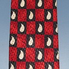 Pavone Hand Made In Italy Silk Neck Tie Red Black Checked Paisley Bogo  c23