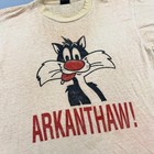 Vintage Looney Tunes Shirt Mens Medium Arkansas Sylvester Funny 80s Usa