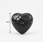 Heart Keepsake Pet Urn Paw Print Brass Memorial For Dog Or Cat Ashes 3 Cu In