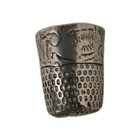 Vintage Sewing Thimble Sterling Silver  With Ornate Engravings