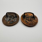 Antique Rare Authentic Solid Copper Bridle Rosette Us Army Cavalry Wwi Pair Set