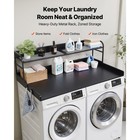 Uimoso Wooden Laundry Countertop With Shelf   Hooks  54 X 27 5 In  Black