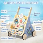 Ocean-themed Wooden Baby Walker W  Activity Center Montessori Push Walker Toy