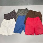 Vintage Shorts Lot Of 6 1950s 1960s Denim Chambray Cotton Print Xs S