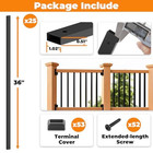 Sidasu 25 Pack 36  Metal Deck Balusters For Deck  Porch And Stair Black