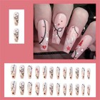 Christmas Star False Nail Long Coffin Press On Nails For Nail Art Salon 24pcs