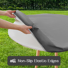 Round Vinyl Tablecloth  100  Waterproof Elastic Fitted Table Covers For 36 - 44 