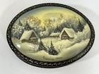 Russian Lacquer Box Fedoskino Village Hand Painted Winter Landscape Signed