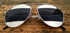 80 s Split Aviator Retro Large Mirror Reflective Lenses Metal Frame Sunglasses