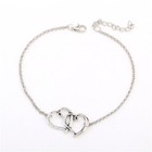 Double Heart Women Anklet Ankle Bracelet Foot Jewelry Silver Tone Girl Present