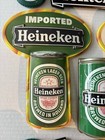 Lot Of 9 Small Heineken Plastic Beer Signs  All 9 Are Plastic  