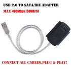 Sata pata ide Hard Drive To Usb 2 0 Adapter Converter Cable For 2 5  3 5  Har   