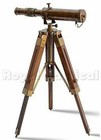 Vintage Antique Nautical Gift Decorative Solid Brass Telescope W  Wooden Tripod