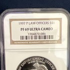 1997 Proof Silver Dollar Law Officers Commemorative Ngc Pf 69 Ultra Cameo
