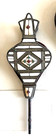 Fireplace Bellows Middle Eastern Wood  Leather  Brass   Mosaic Bone Tile 27 X 10