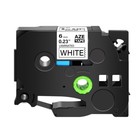 2pk Tze211 6mm Black On White Label Tape Compatible For Brother P-touch Pt-1100