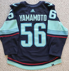 Nhl Seattle Kraken Blue Game Worn Jersey  56 Kailer Yamamoto 2023-2024