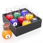 Billiards Pool Ball Shot Glasses  Set Of 9 -  - Fun Sports Bar Drinking Gift 