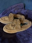Women   s Tan Faux Fur-lined Moccasin Slippers Made Of Suede-like Material 