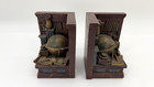 Vintage Pair Of Hard Resin Library Themed Study Bookends 5 3 8 