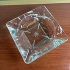 Vintage Large Lead Crystal Cut Clear Glass Cigar Cigarette Ashtray 6     Heavy