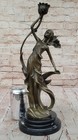 Sexy Female Bronze Candle Holder Statue Signed Original Artwork Decoration Decor