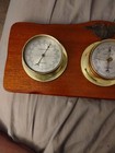 Springfield Wall Weather Station Thermometer Barometer Hygrometer Wood Marine