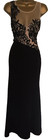 Lipsy Maxi Dress 14 Uk Black Nude Lace Party Evening Occasion Wedding Prom Gown