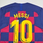 Autographed signed Lionel Leo Messi Fc Barcelona Soccer Jersey Beckett Bas Coa