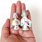 Lot Lady Pin Cushion Half Doll Mini Rose Figurine Porcelain Vtg Art Deco German