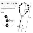 Nytkl 2pcs Car Rosary For Rearview Mirror  Personalized 21 8 Inches  Black 