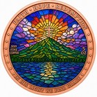 Stained Glass Christ The Redeemer Uhr Color 5 Oz Copper Medal  In Capsule