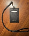 Coach Id Black Leather Lanyard Card Badge Holder New Dead Stock
