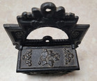 Antique Americana Cast Iron Art Lb-19 Match Box Safe Holder Flip Top Vintage