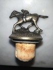 Blanton   s Bourbon Whiskey Cork Bottle Stopper Race Horse   Jockey Letter N