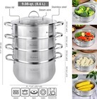 Stainless Steel Dumpling Steamer 3 Tier 8 6l