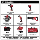 Milwaukee 3697-25 18v Tool Combo Kit Batteries And Charger 