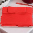 Red-waist Half Apron With Bowknot Style   2 Pockets Waitress Waiter Server Craft