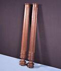 25  Pair Of French Antique Solid Oak Wood Support Posts Pillars W flat Backs