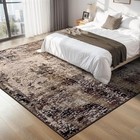  Living Room Rug 8x10 Brown Area Rugs Machine Washable Abstract Coffee Boho 