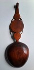 Large Vintage Hand Carved Wooden Spoon Ladle Folk Art Geometric Rosette Hex Sign