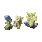 Fantasy Green Dragon Figurines Lot Of 3 Small Dragon Statues