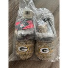 New Foco Green Bay Packers Slippers Womens Small 5-6 Yellow Green Nfl Knit Scuff