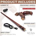 Gc-artis Wooden Cane Walking Stick Ergonomic Palm Grip Handle T-rex Dinosaur