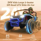 24v Kids Ride On Utv 6mph 2 Seater Truck Toy W  Parental Remote Bluetooth Music